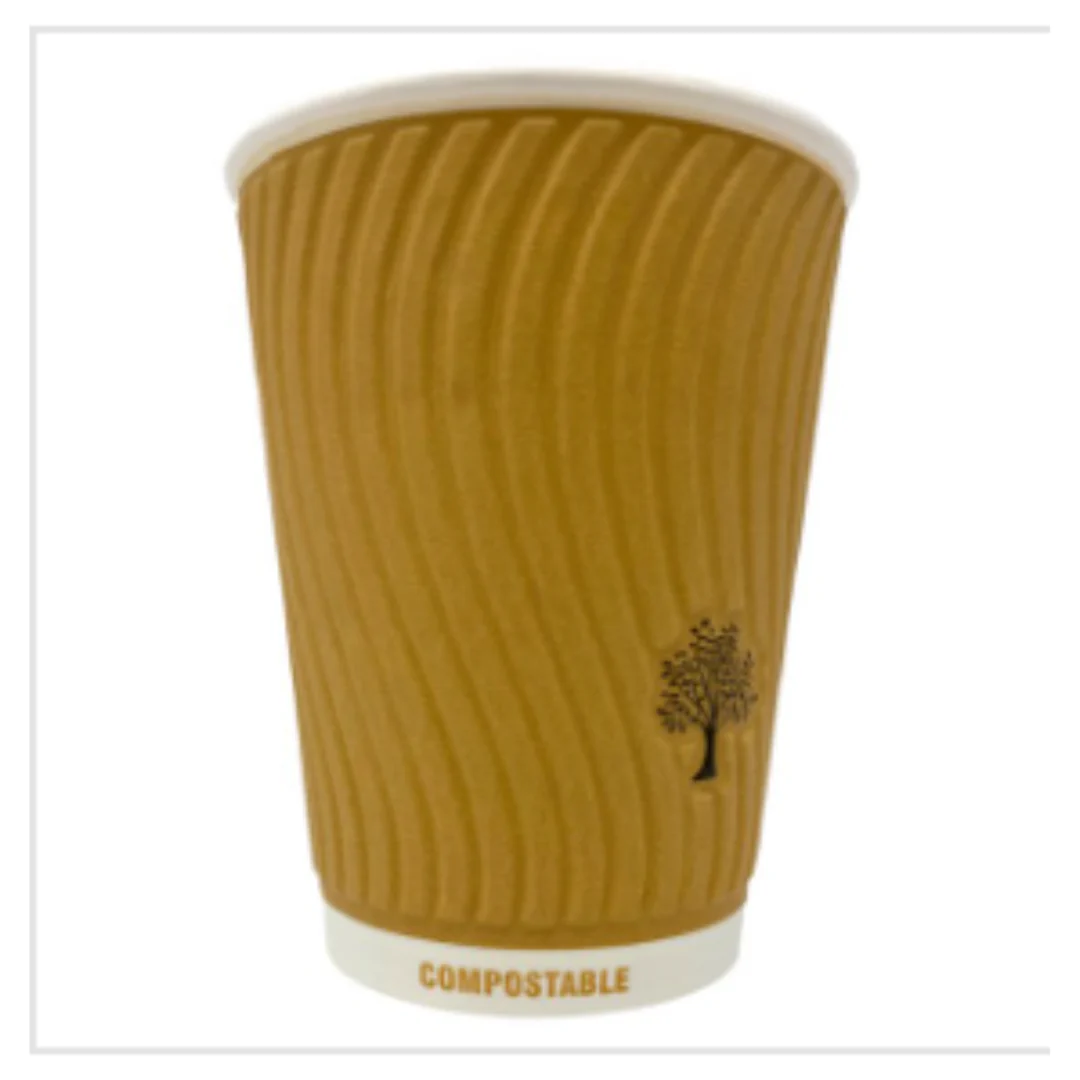 H-Pack 12oz Bio Cup Embossed Double Wall 30s x Case of 16