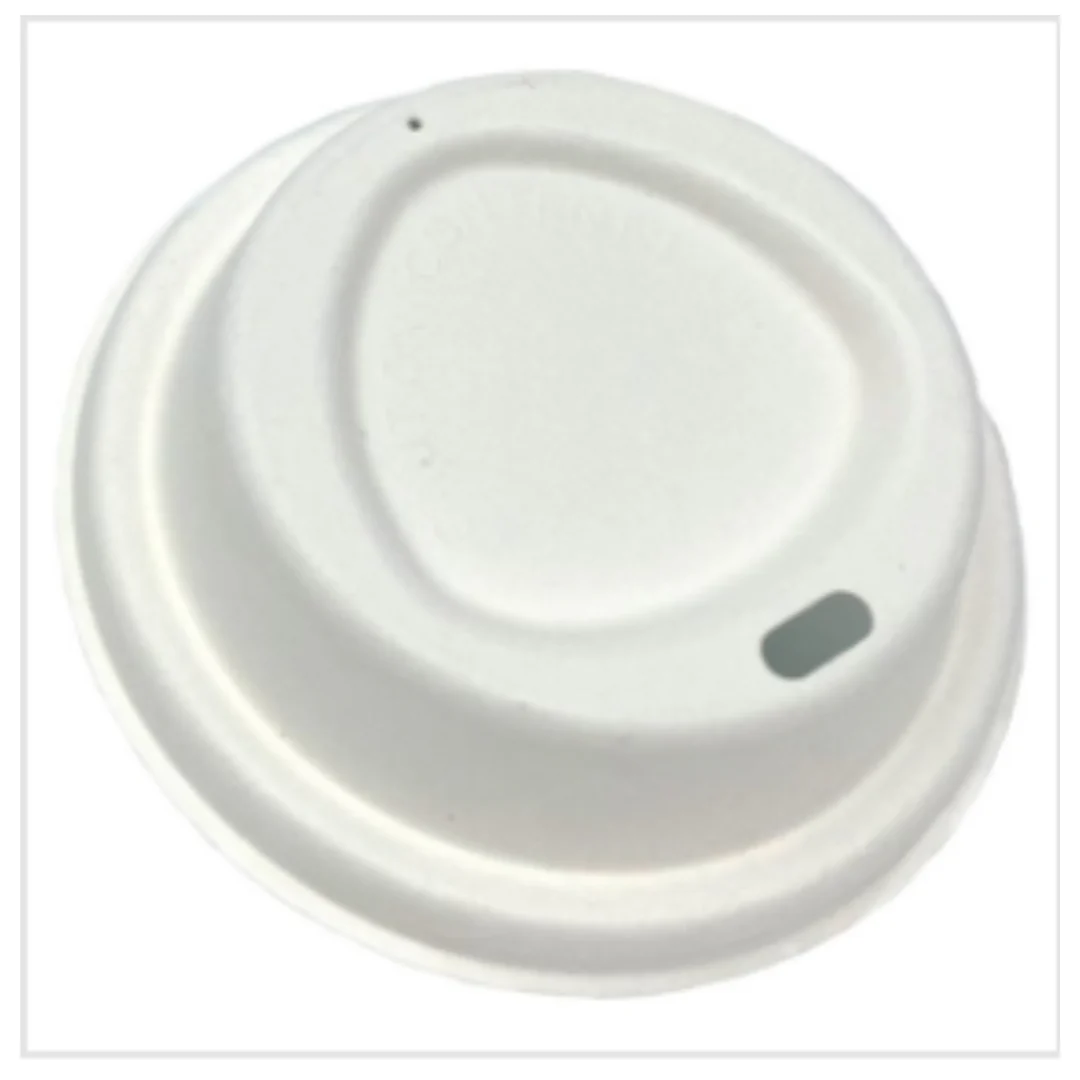 H-Pack 80mm Eco Bagasse Lids 100s x Case of 10