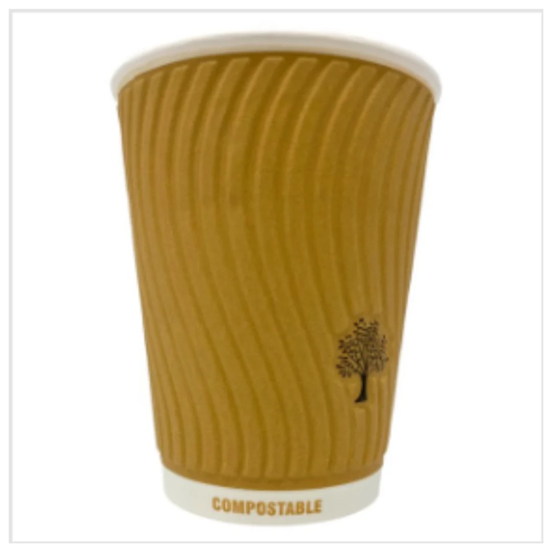 H-Pack 8oz Bio Cup Embossed Double Wall 35s x Case of 20