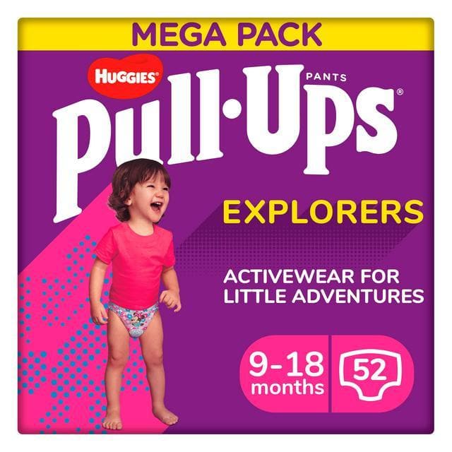 Huggies Pull Ups Explorers 9-18 Pink 28 Pack