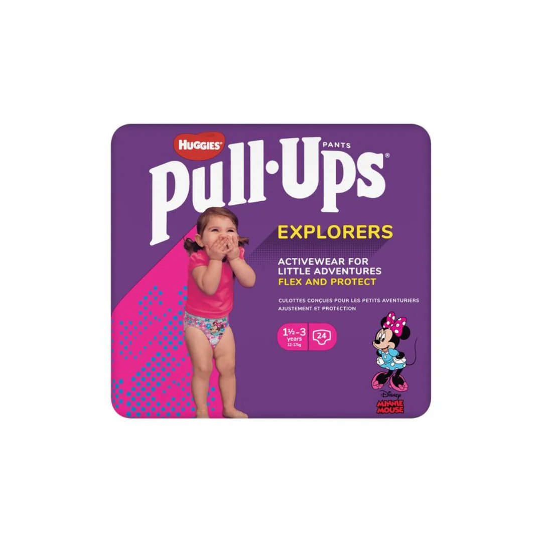 Huggies Pull Ups Explorers 1.5-3 Years Pink 24 Pack