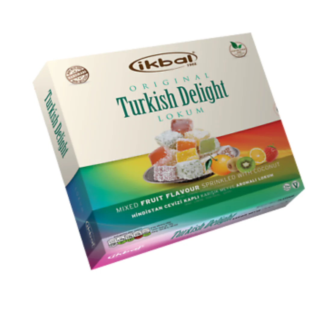 IKBAL Turkish Delight - Mixed Fruit with Coconut 350g x 6 pack