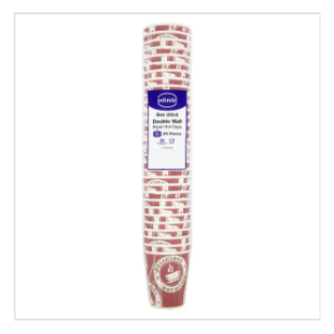 Infiniti 9oz (25cl) Double Wall Paper Hot Cups 35 Pieces [Use 80mm Lid M144755 ] x Case of 20