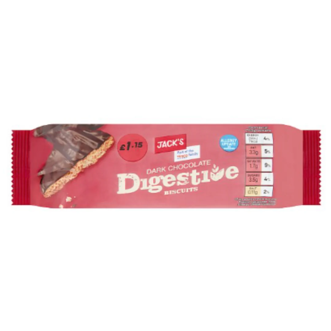 Jack's Dark Chocolate Digestive Biscuits 200g x Case of 12