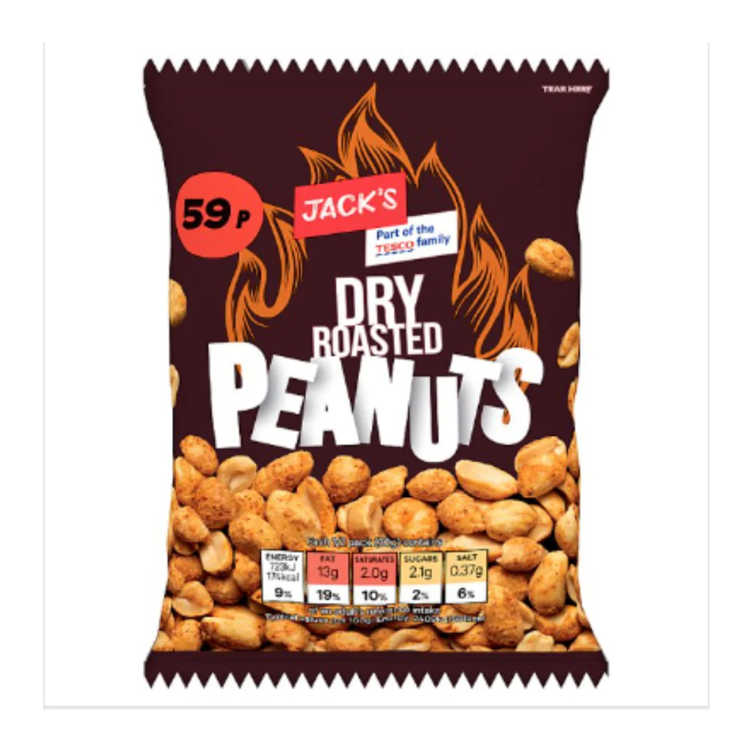 Jack's Dry Roasted Peanuts 60g x Case of 24