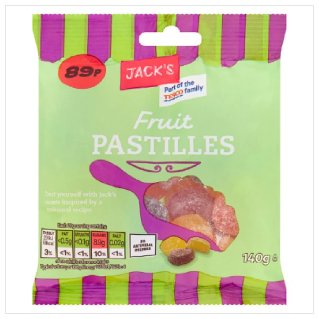 Jack's Fruit Pastilles 140g x Case of 12