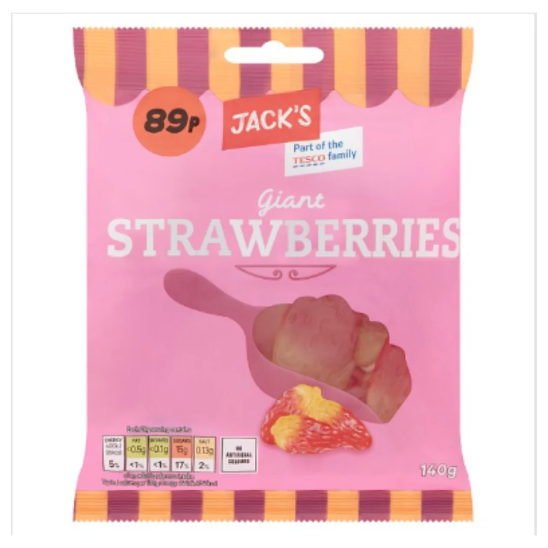 Jack's Giant Strawberries 140g x Case of 10