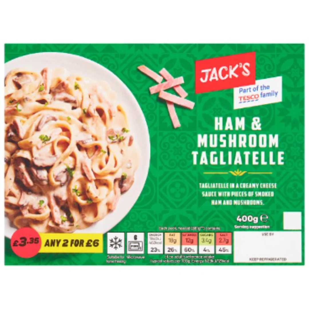Jack's Ham & Mushroom Tagliatelle 400g  x 6