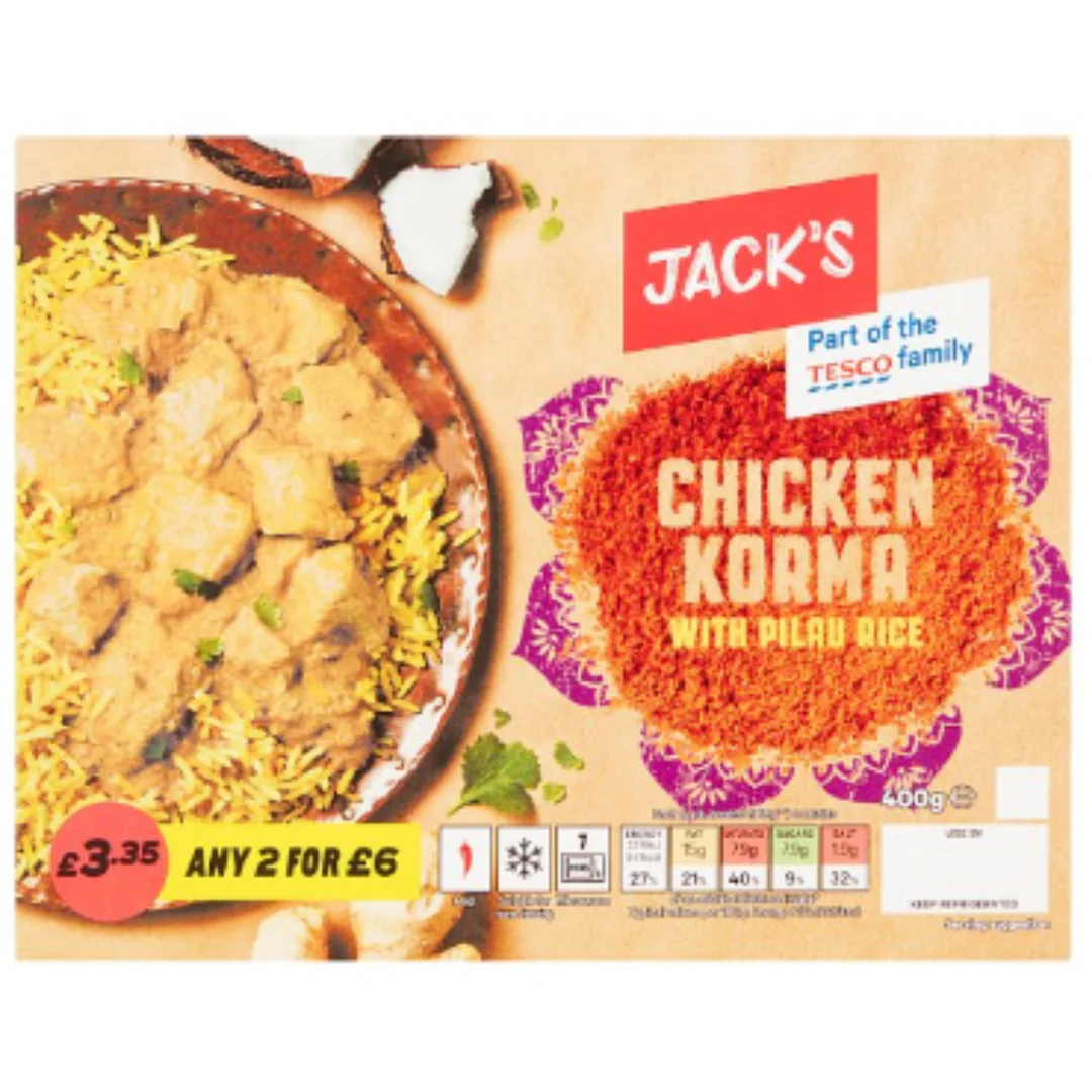 Jack's Chicken Korma with Pilau Rice 400g x 1