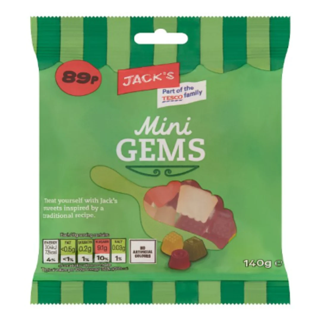 Jack's Mini Gems 140g x Case of 12