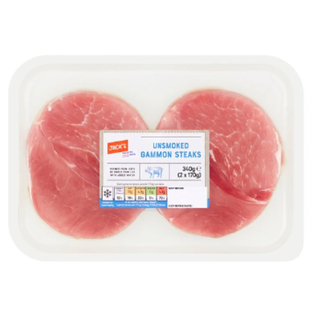 Jack's Unsmoked Gammon Steaks 340g x 8 Packs