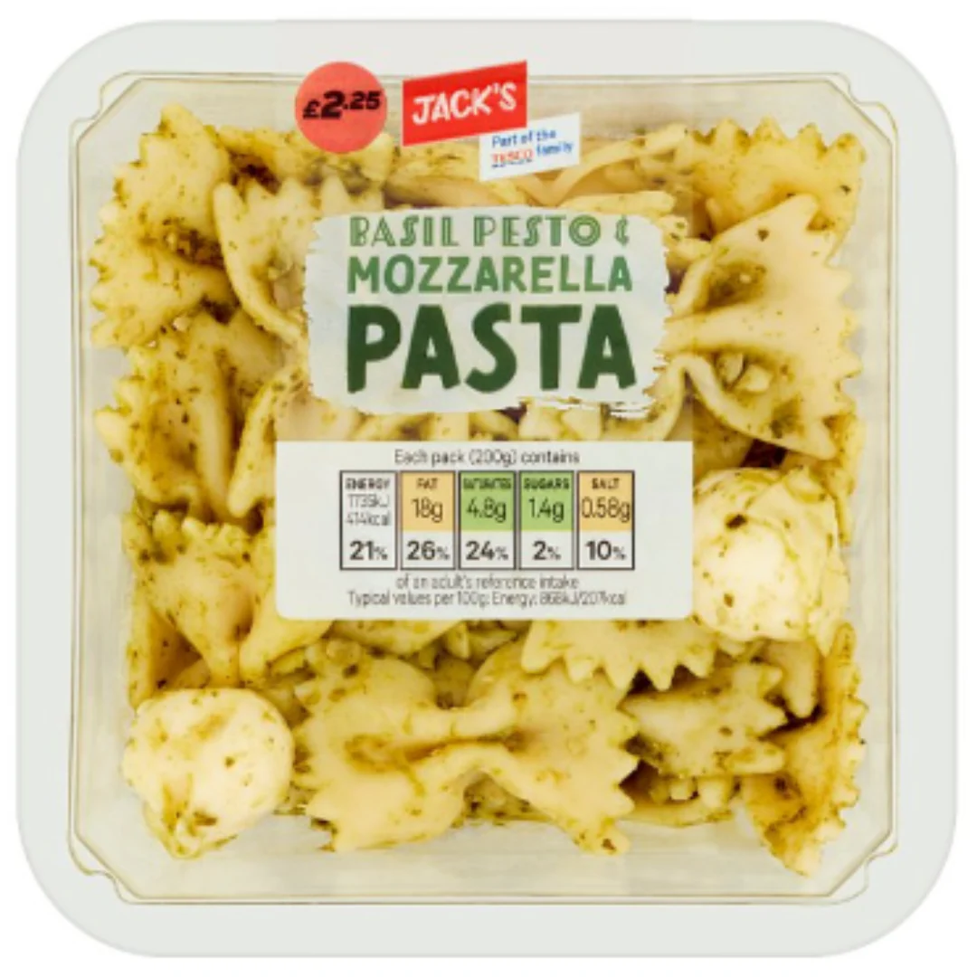 Jack's Basil Pesto & Mozzarella Pasta 200g x 8