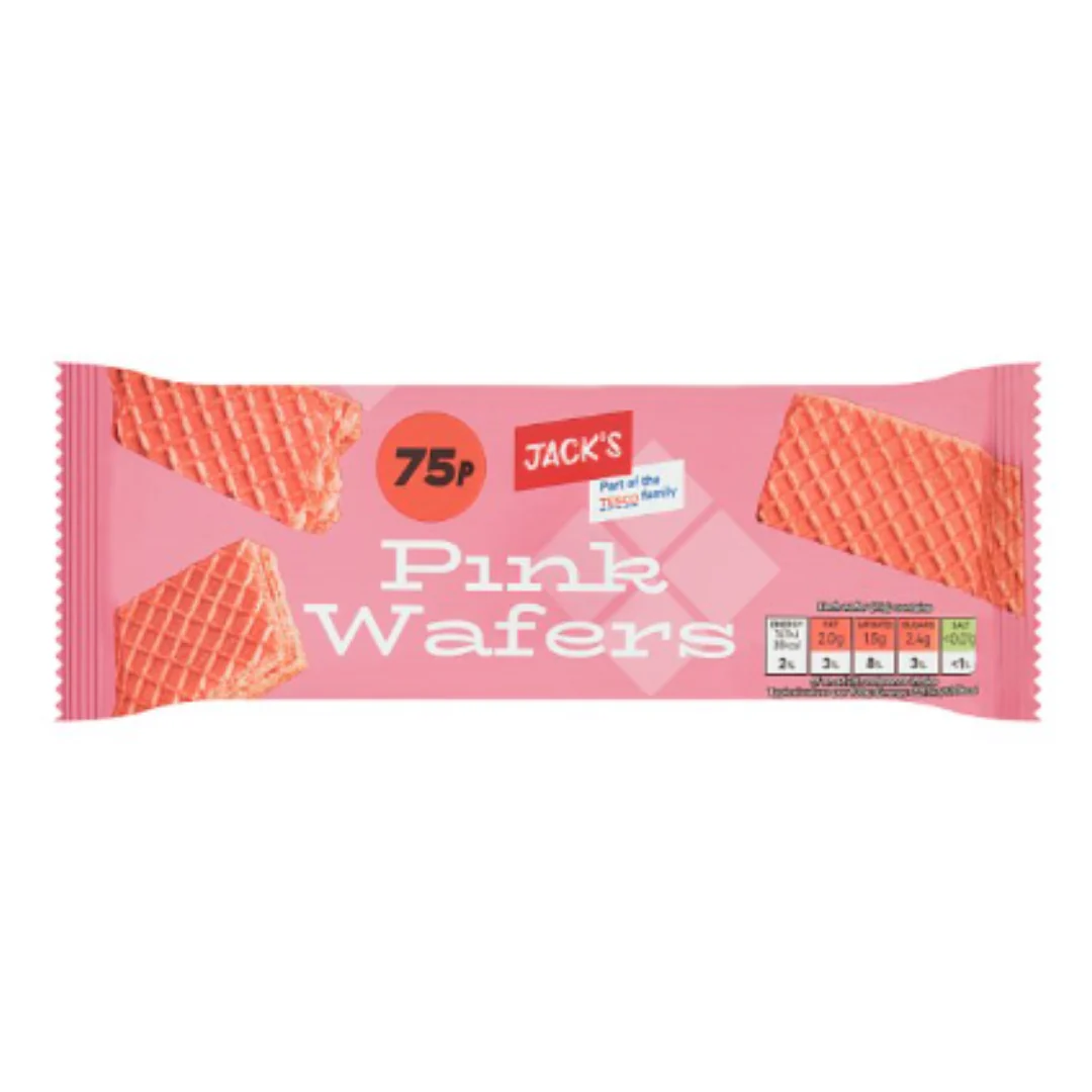 Jack's Pink Wafers 100g x Case of 12
