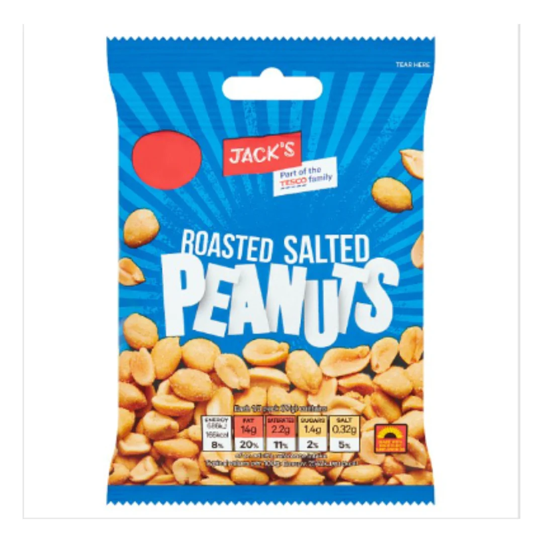 Jack's Roasted Salted Peanuts 80 x Case of 24