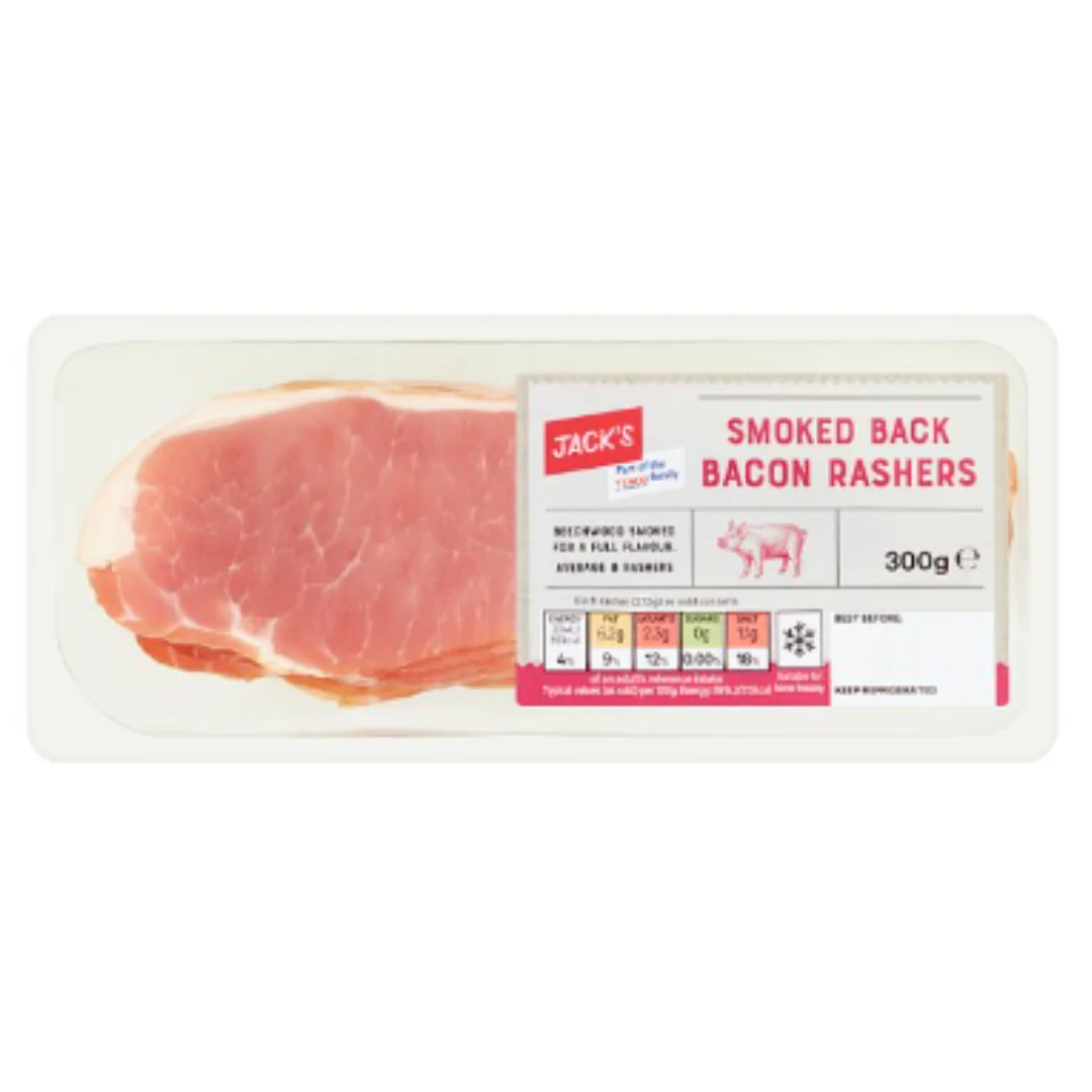 Jack's Smoked Back Bacon Rashers 300g x 1 Pack