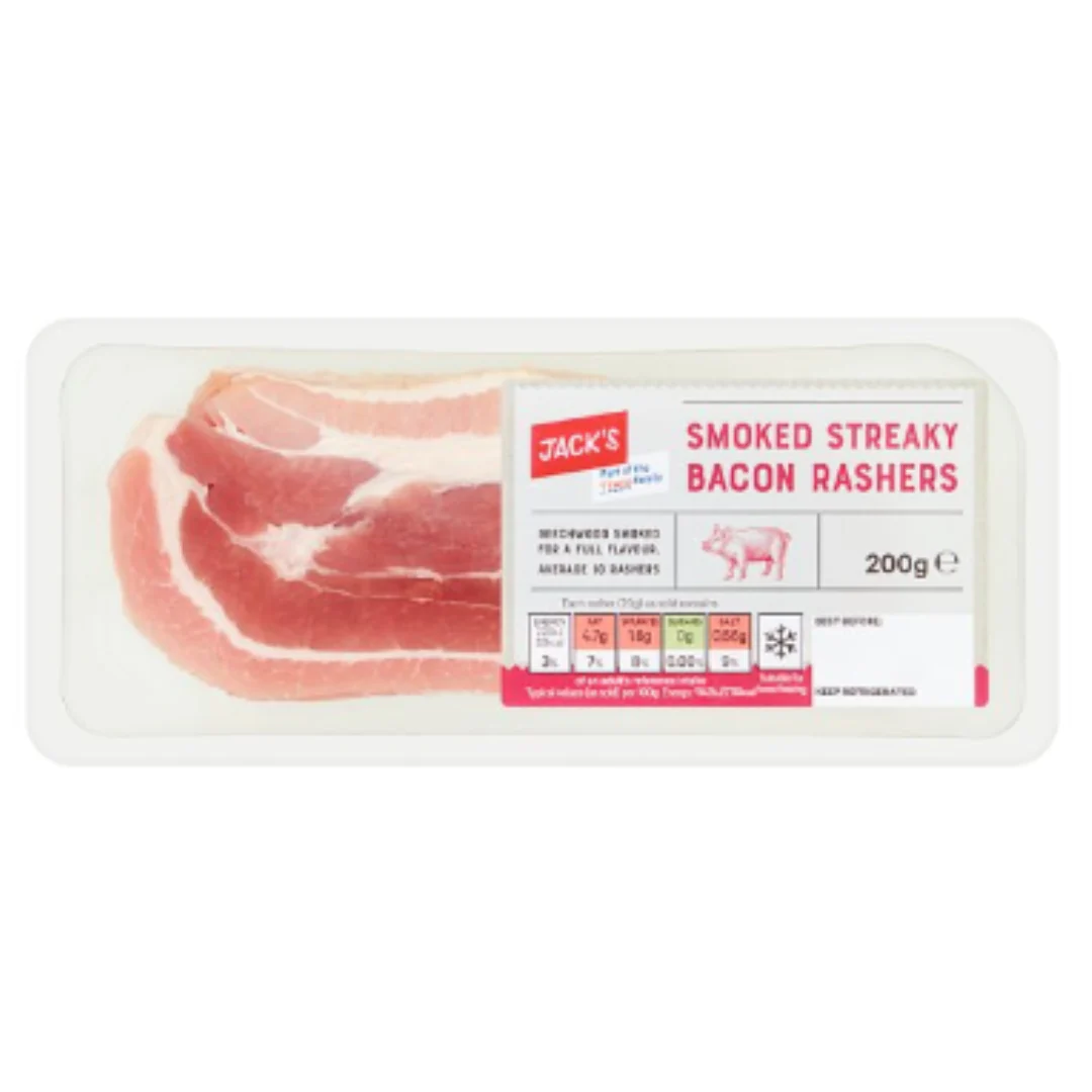 Jack's Smoked Streaky Bacon Rashers 200g x 1 Pack