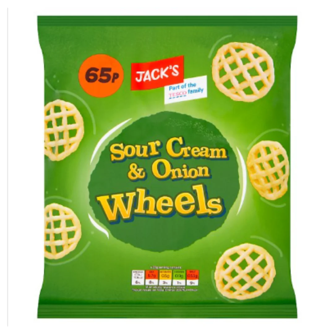 Jack's Sour Cream & Onion Wheels 70g x Case of 16