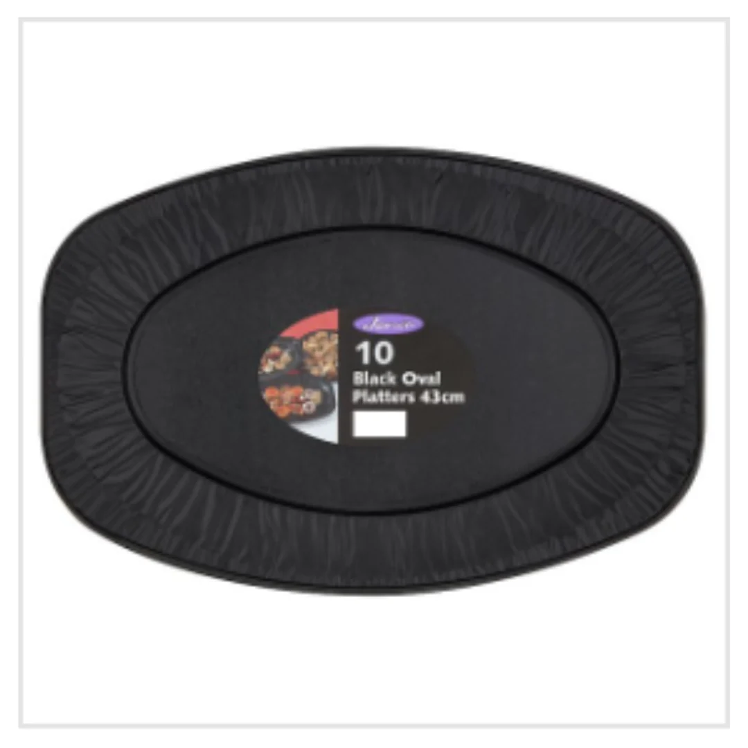 Jena 10 Black Oval Platters 43cm x Case of 12
