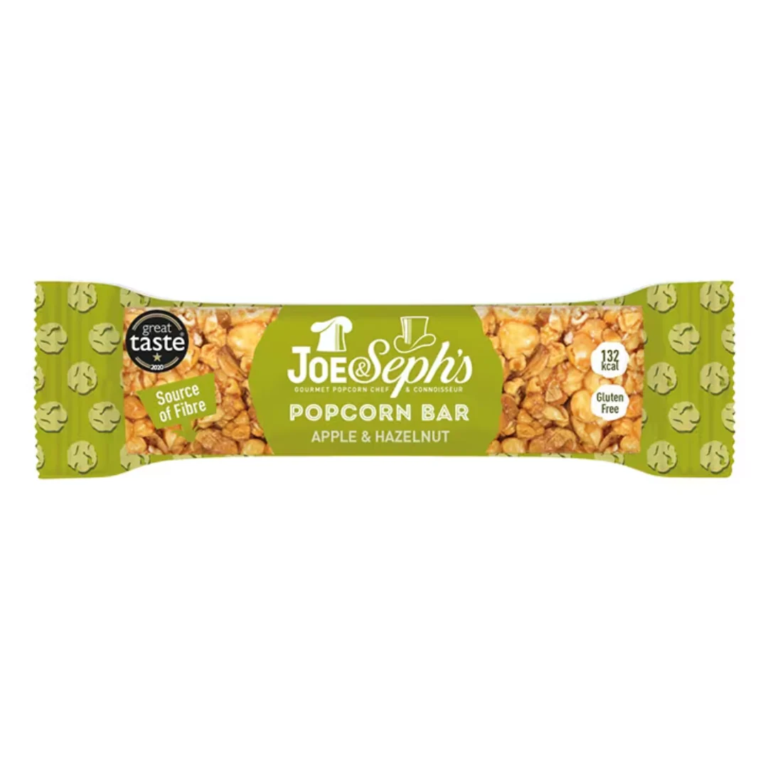 Joe & Sephs Apple & Hazelnut Popcorn Bar 27g