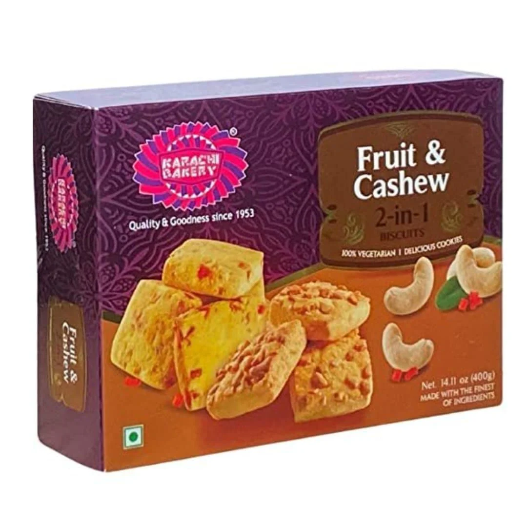 Karachi Bakery - Fruit & Cashew Biscuits 400gr x 6 pack
