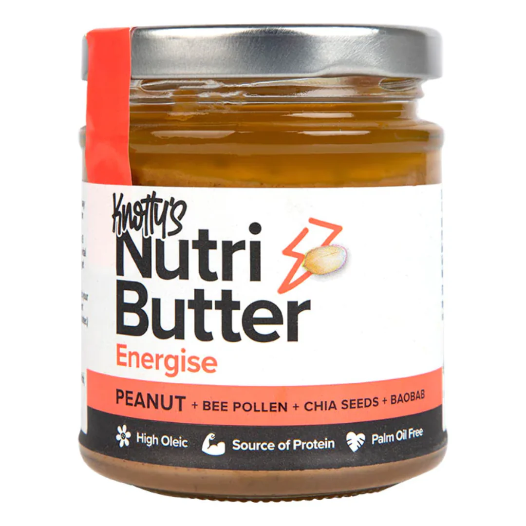 Knottys Nutri-Butter Energise Peanut Butter with Bee Pollen & Chia Seeds 180g