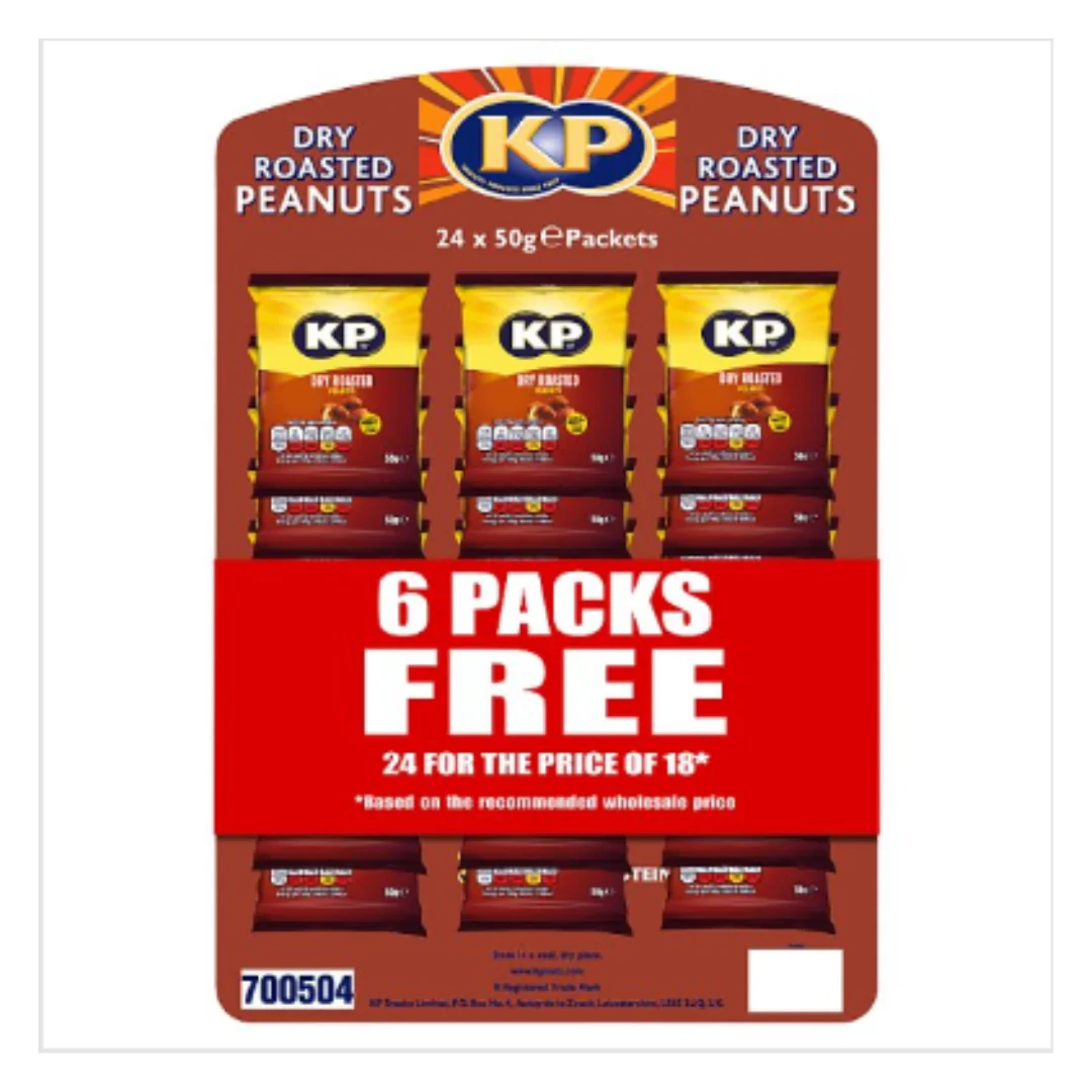 KP Dry Roasted Peanuts 50g x Case of 21