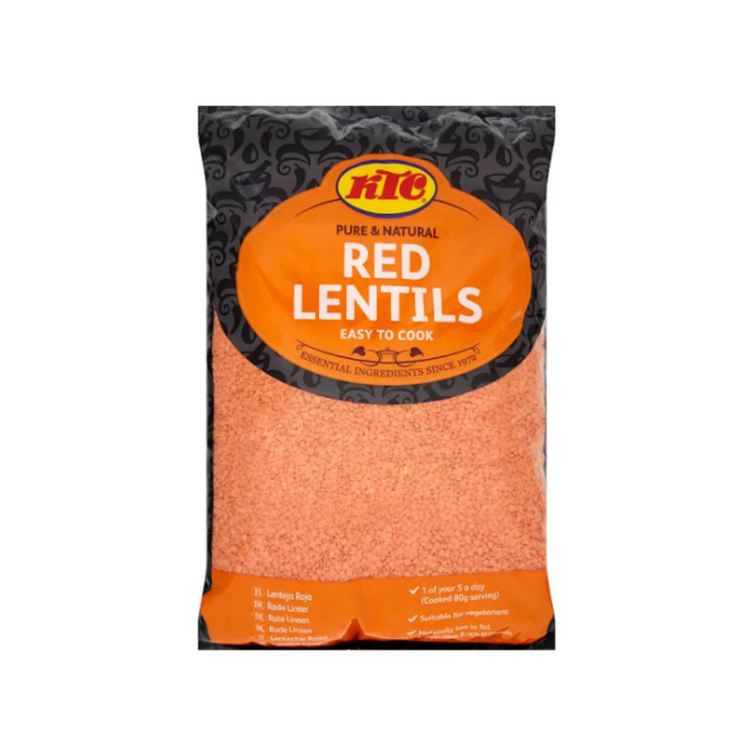 KTC Pure & Natural Red Lentils 5kg x 3