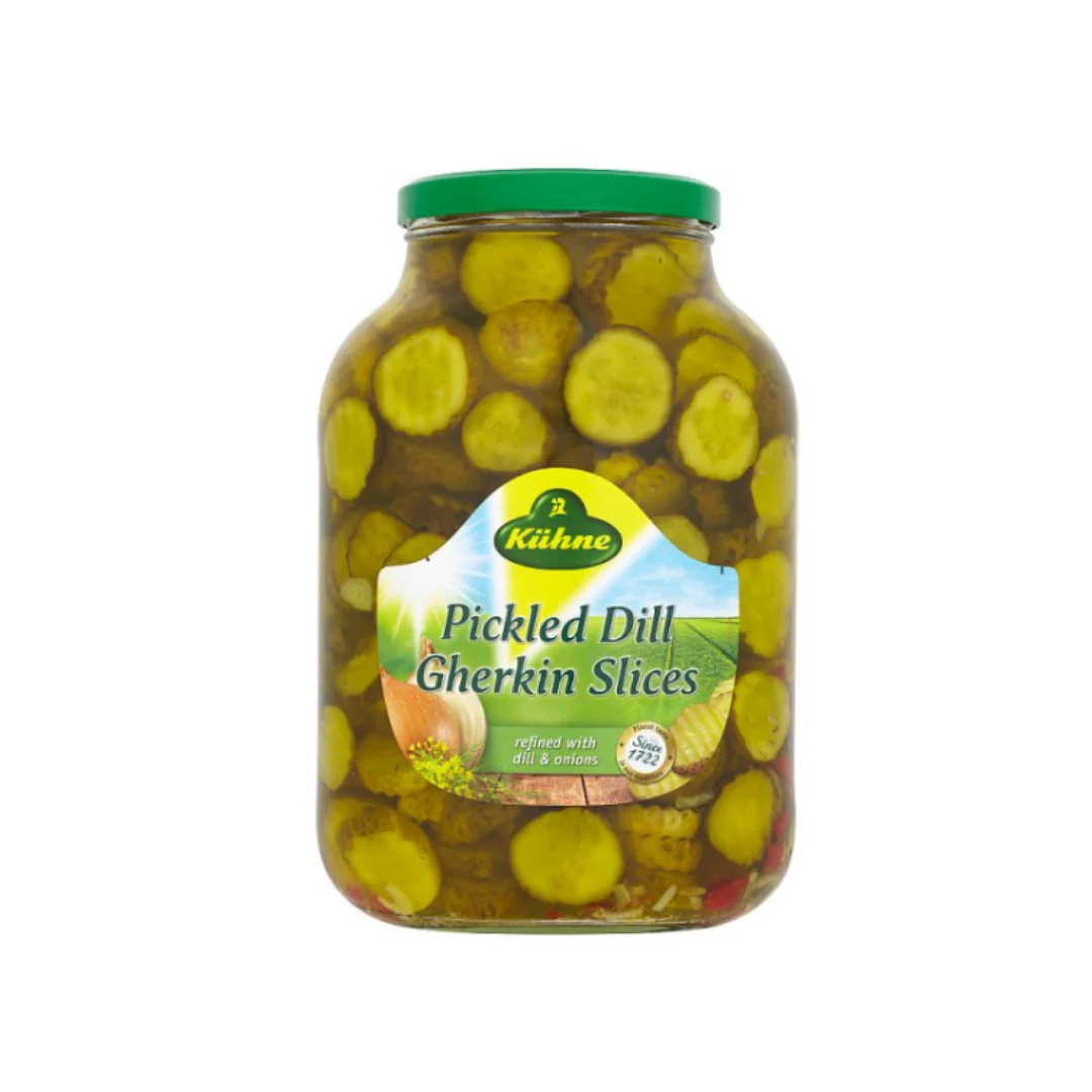 Kühne Pickled Dill Gherkin Slices 2450g x 4