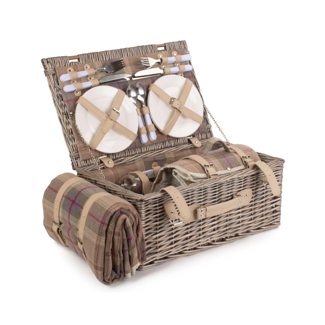 4 Person Lavender Tartan Hamper