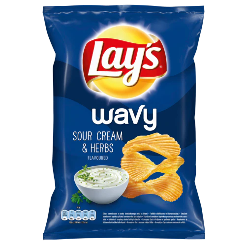 24x Lays Wavy Sour Cream & Herbs