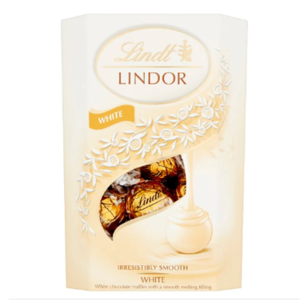 Lindt Lindor White Chocolate Truffles Box 200g x Case of 1