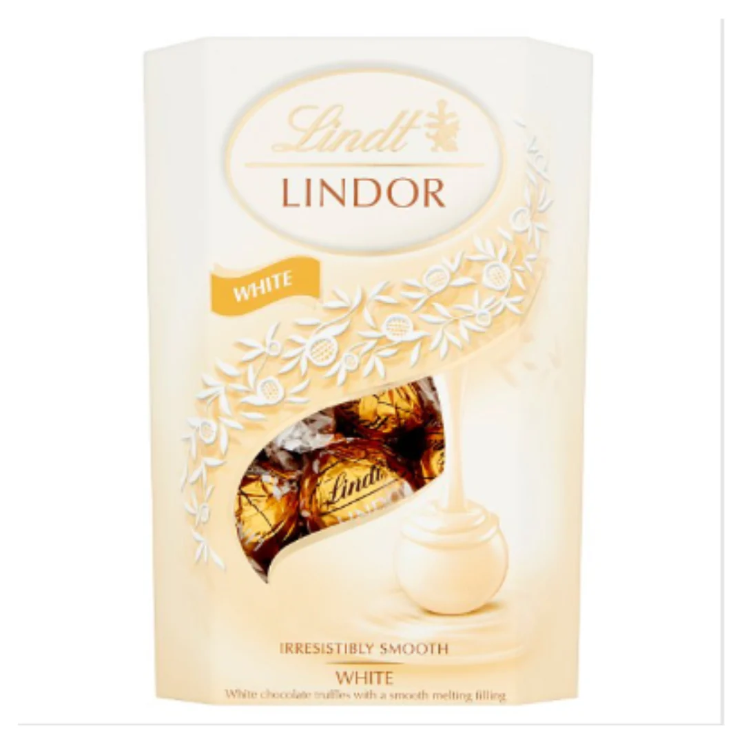 Lindt Lindor White Chocolate Truffles Box 200g x Case of 8