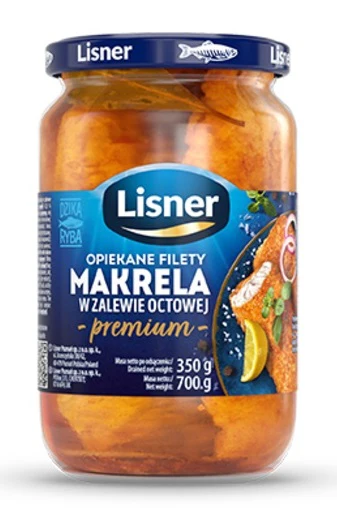 6x Lisner Opiekana Makrela Filety Premium 700gr