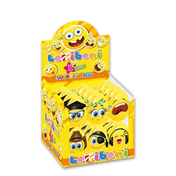 24x Lb Funny Faces Surprise Egg With Candies 11.5cm
