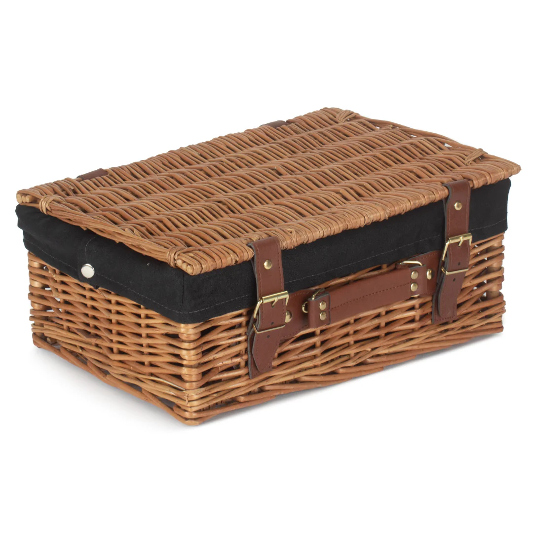 14" Light Steamed Hamper With Black Lining