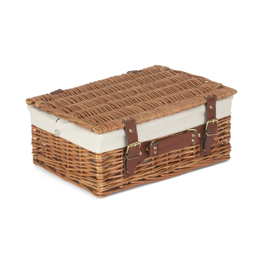 14" Light Steamed Hamper With White Lining