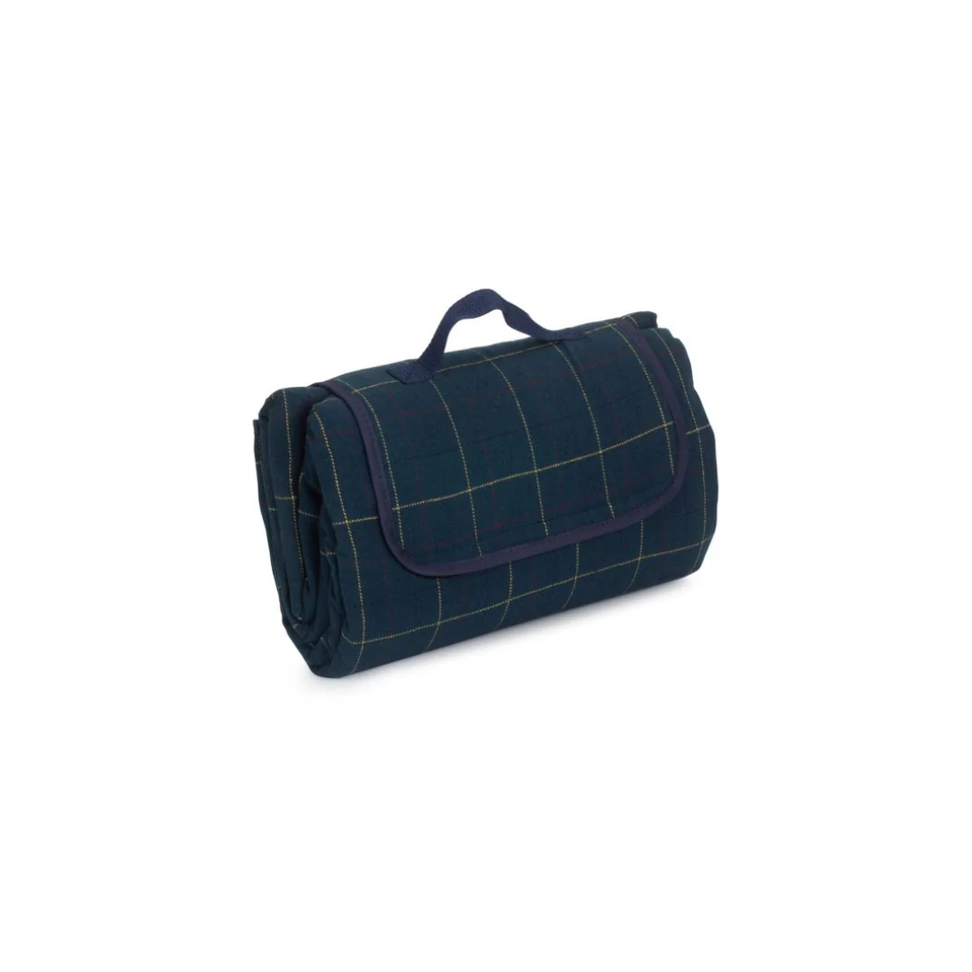 Luxury Blue Tweed Picnic Blanket
