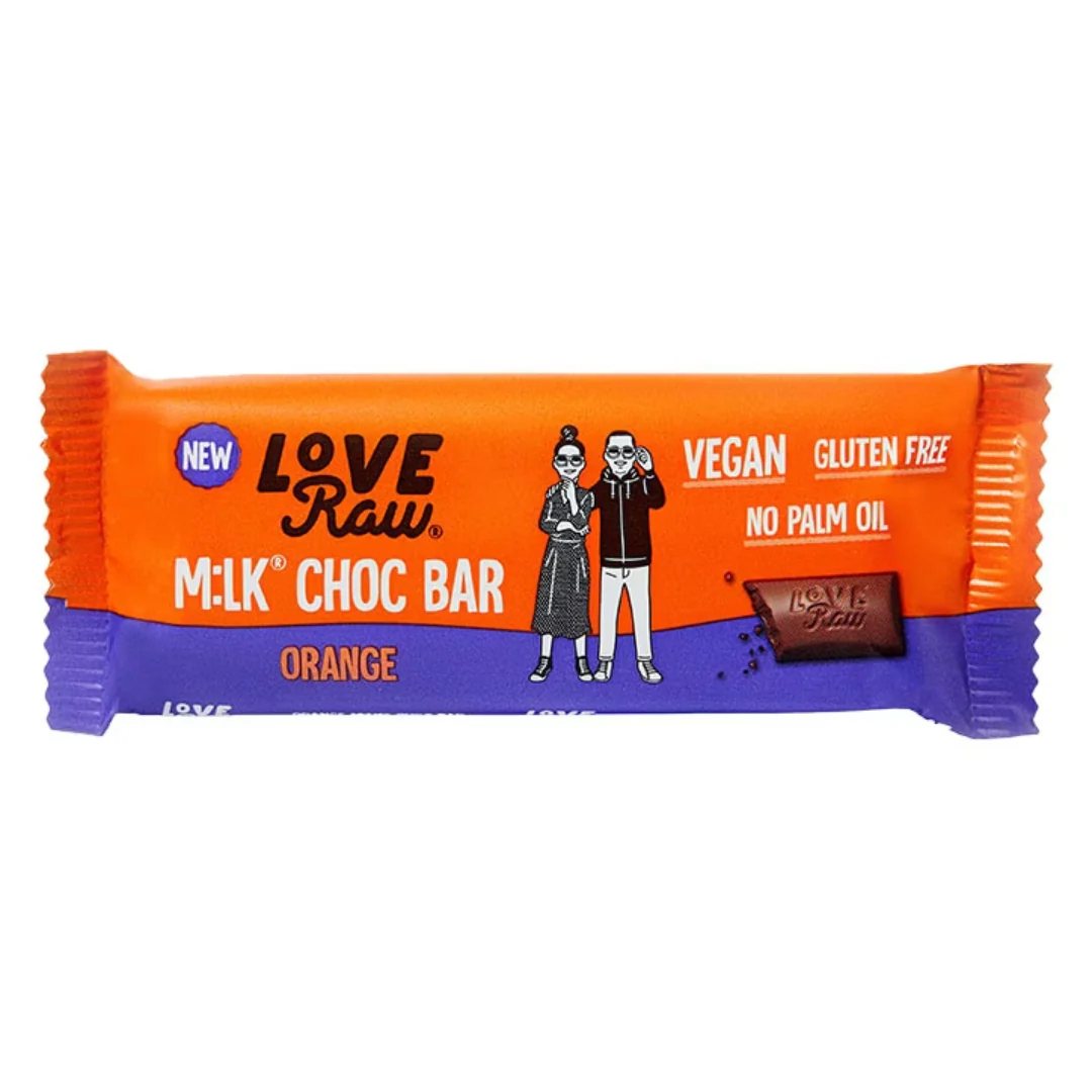 Love Raw M:lk Chocolate Bar Orange 30g