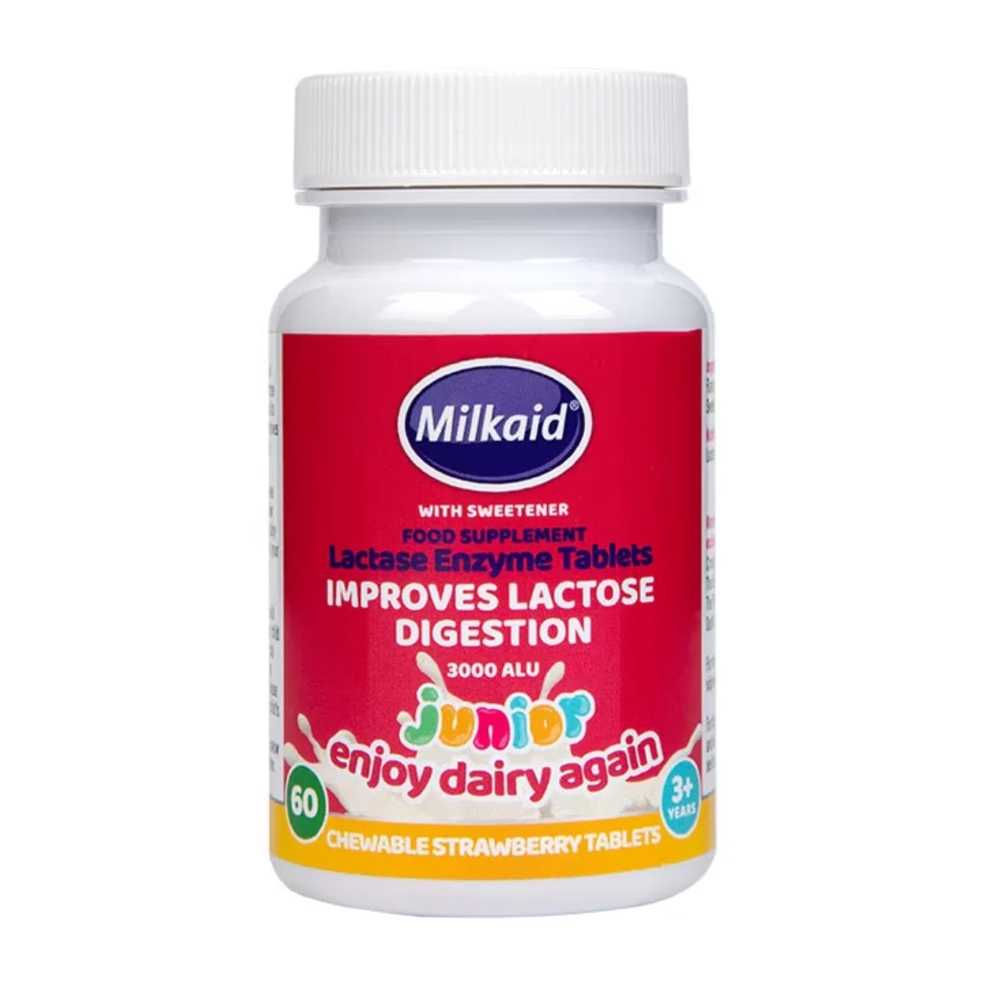 Milkaid Junior Lactase Enzyme Chewable Strawberry 60 Tablets
