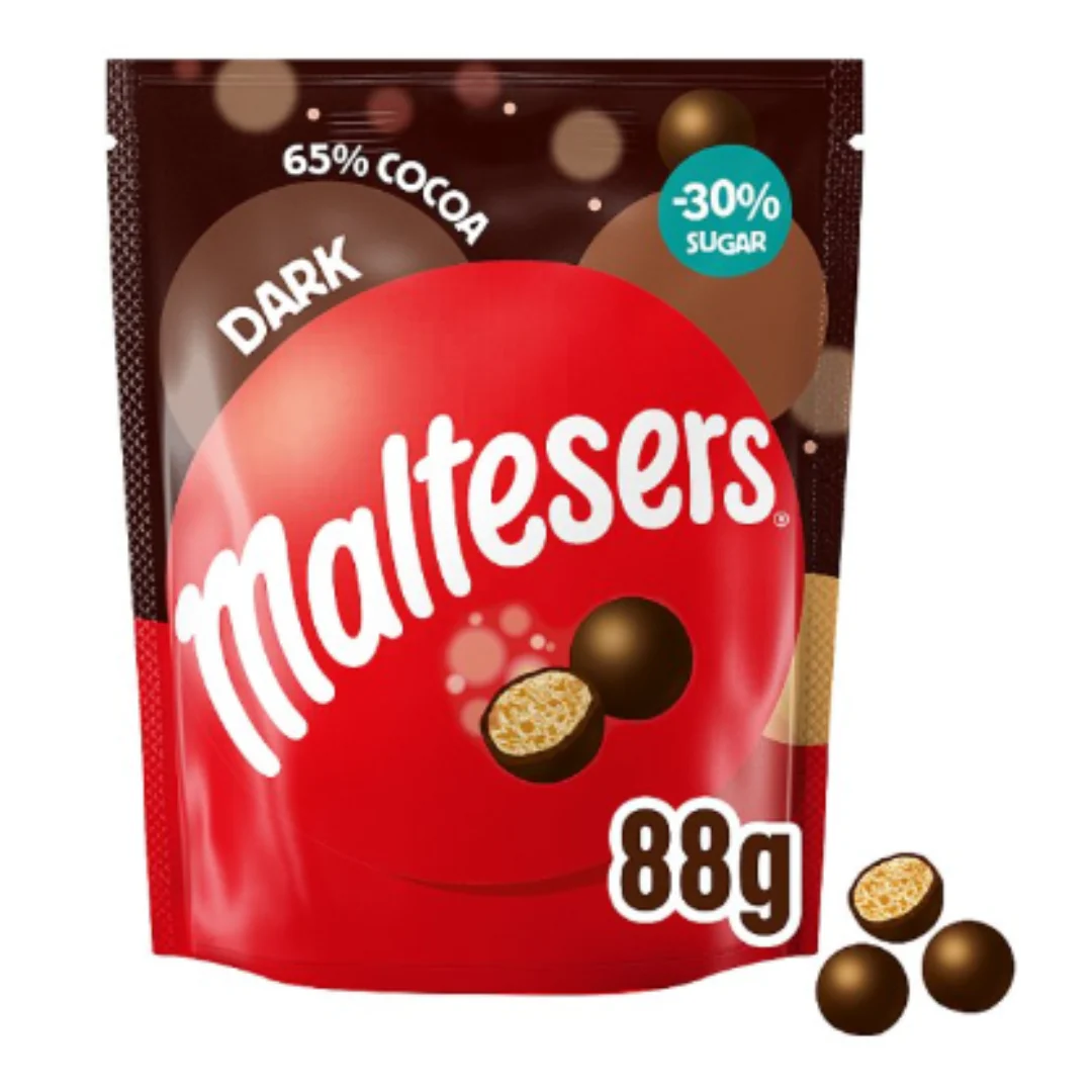 Maltesers Dark Chocolate Pouch Bag 88g x Case of 8
