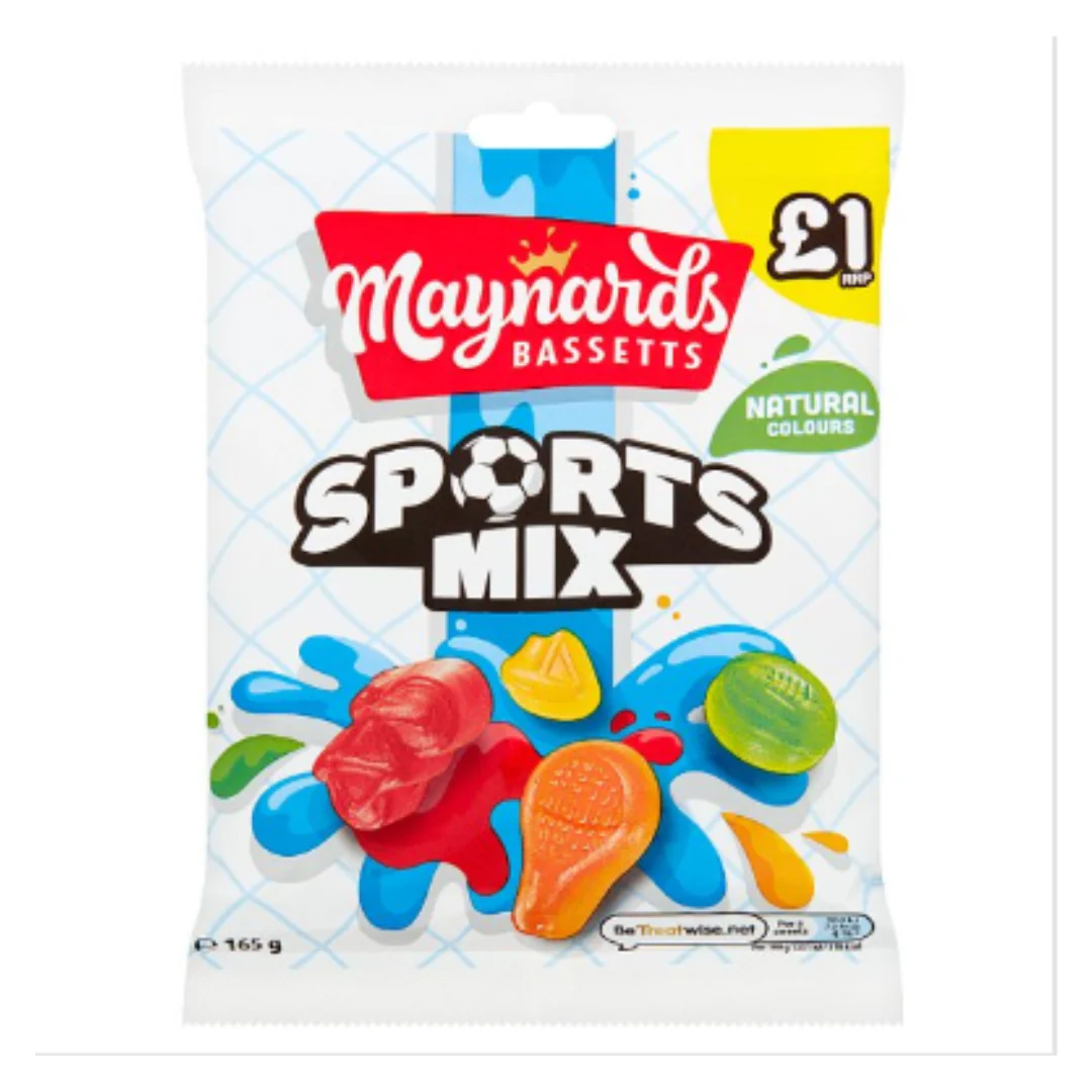 Maynards Bassetts Sports Mix Sweets Bag 165g x Case of 12