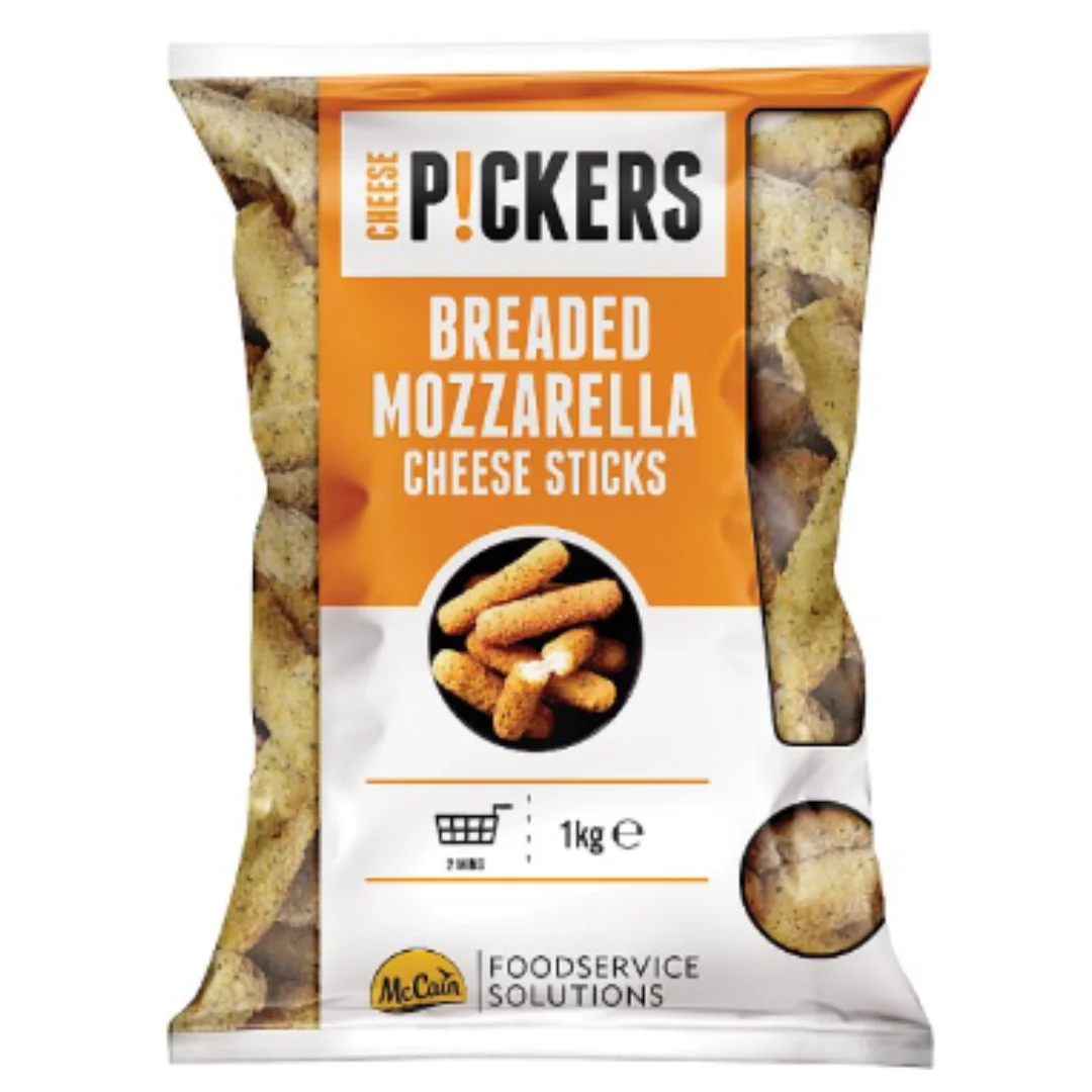 McCain Foodservice Solution Cheese Pickers Breaded Mozzarella Cheese Sticks 1kg x 1 Pack