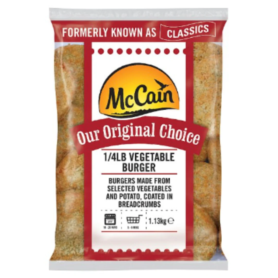 McCain Original Choice 1/4lb Vegetable Burger 1.13kg x 3 Packs