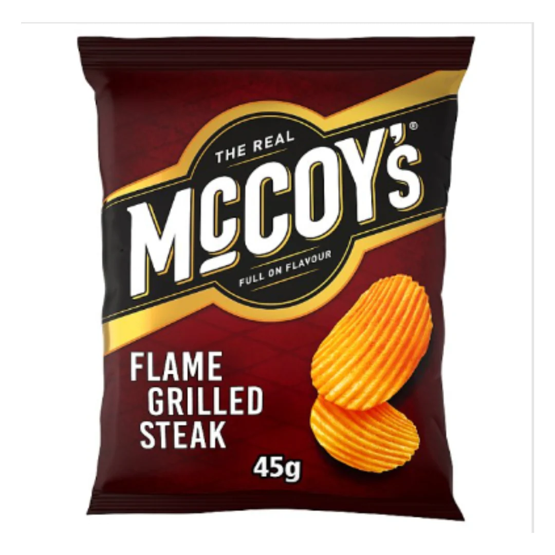 McCoy's Flame Grilled Steak Flavour Potato Crisps 45g x Case of 26