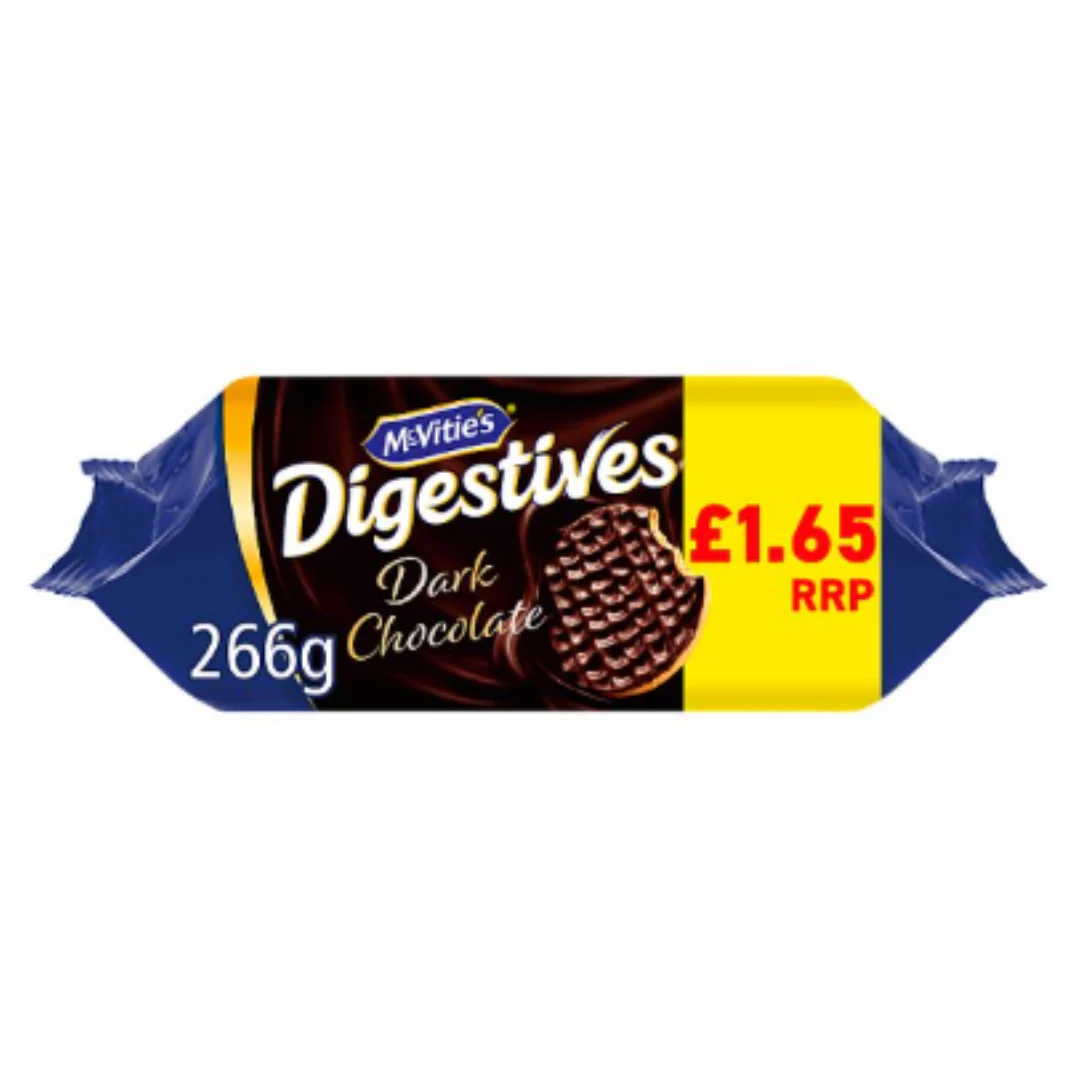 McVitie's Dark Chocolate Digestive Biscuits 266g x Case of 15