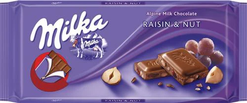 22x Milka Chocolate Raisin & Nut 100g