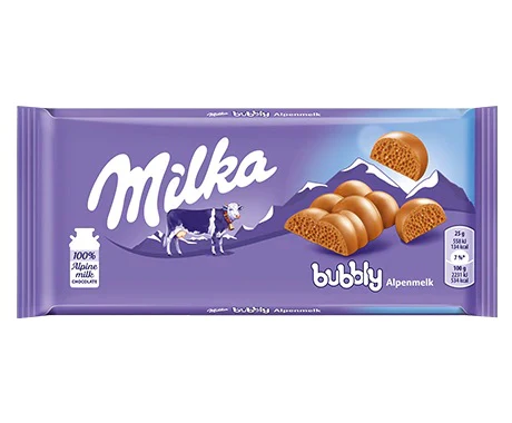 14x Milka Chocolate Bubbly Milk 90gr