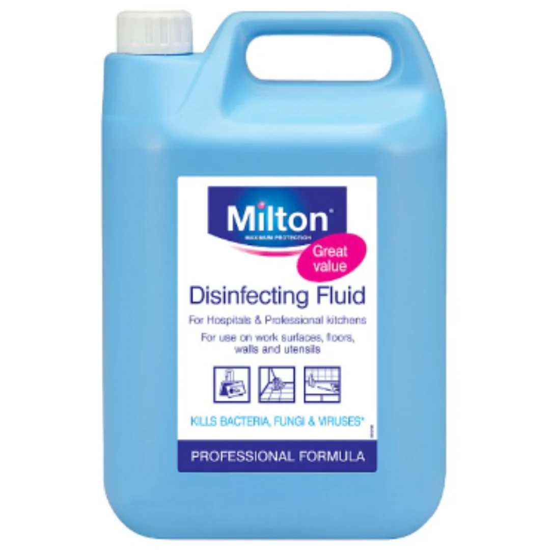 Milton Disinfecting Fluid, For Use On Work Surface, Floors, Walls & Ustensils 5L x 2