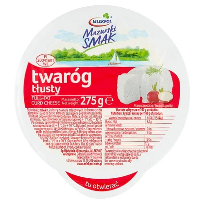 8x Mlekpol Twarog Tlusty (Red) 275g