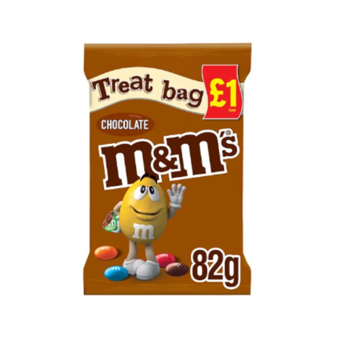 M&M's Chocolate Treat Bag 82g x Case of 16